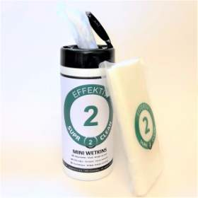 SUPR 2 CLEAN Mini WETKINS beholder med 50 ark + refill med 50 ark